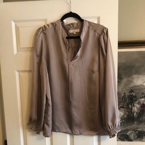 Long sleeve silky blouse